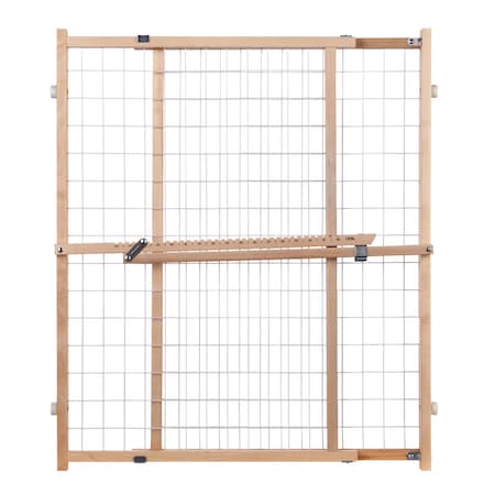 North States Industries North States Gray 32 in. H X 29-1/2-50 in. W Wood Wire Mesh Gate 4618A